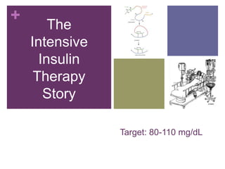 +
        The
    Intensive
      Insulin
     Therapy
       Story

                Target: 80-110 mg/dL
 