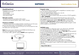 Quick Installation Guide EAP900H Dutch | PDF