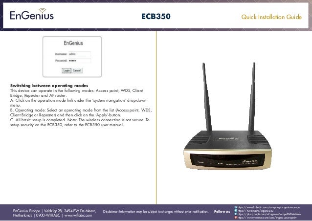Quick Installation Guide EnGenius ECB350