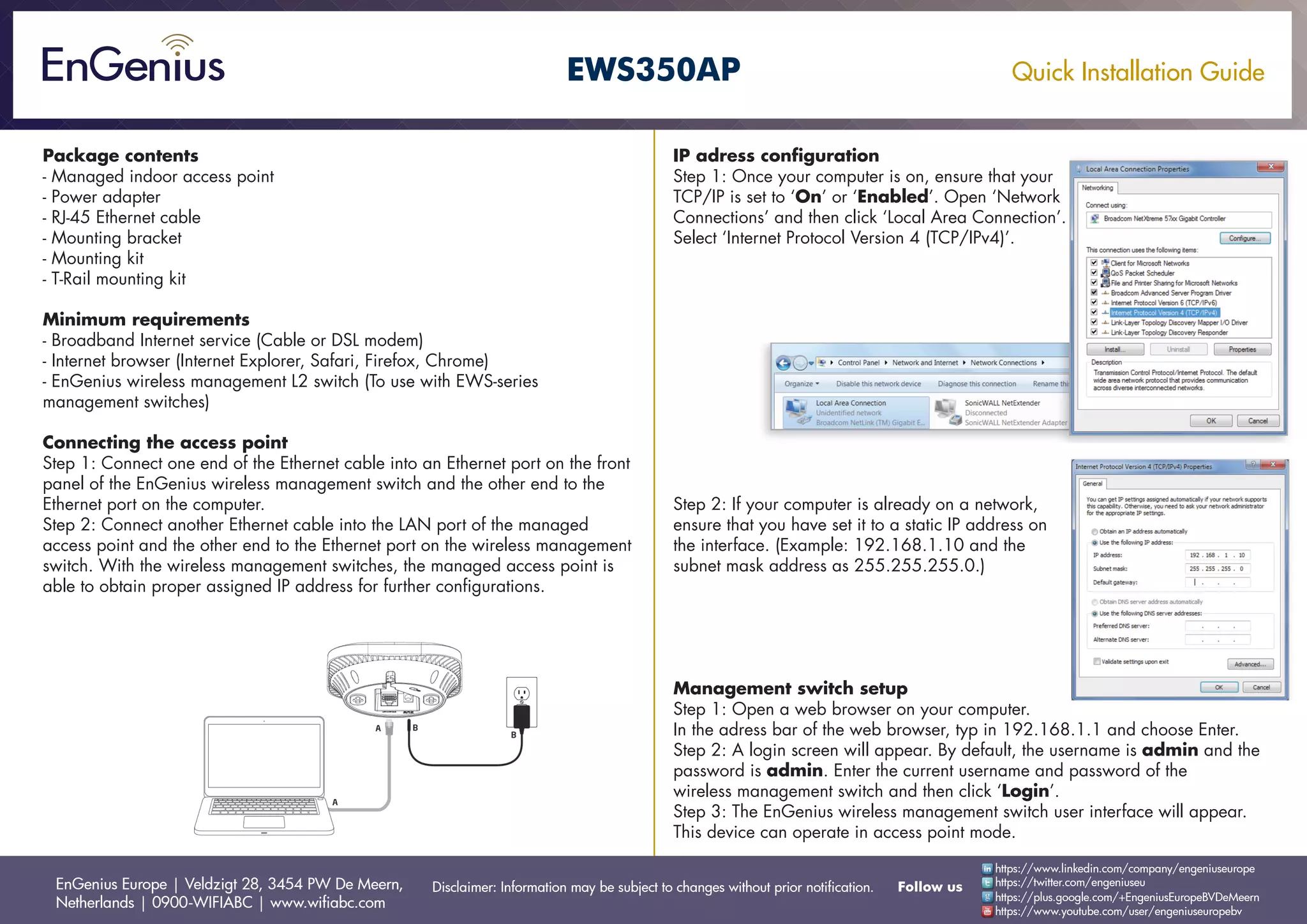 Quick Installation Guide EWS350AP English | PDF