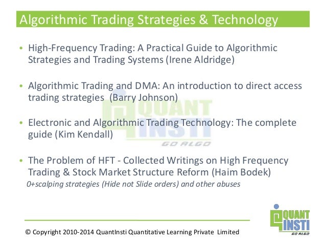 Algorithmic trading and dma an introduction to direct access trading strategies by barry johnson pdf