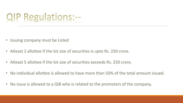 Qualified Institutional Placement capital raising tool | PPTX | Stocks ...