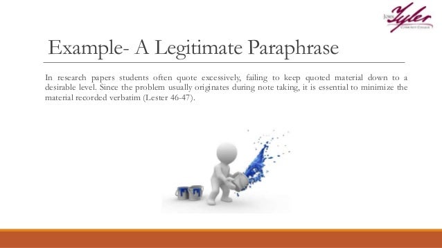 Paraphrasing in a research paper