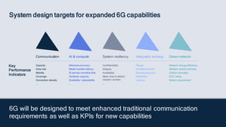 16
System design targets for expanded 6G capabilities
6G will be designed to meet enhanced traditional communication
requi...