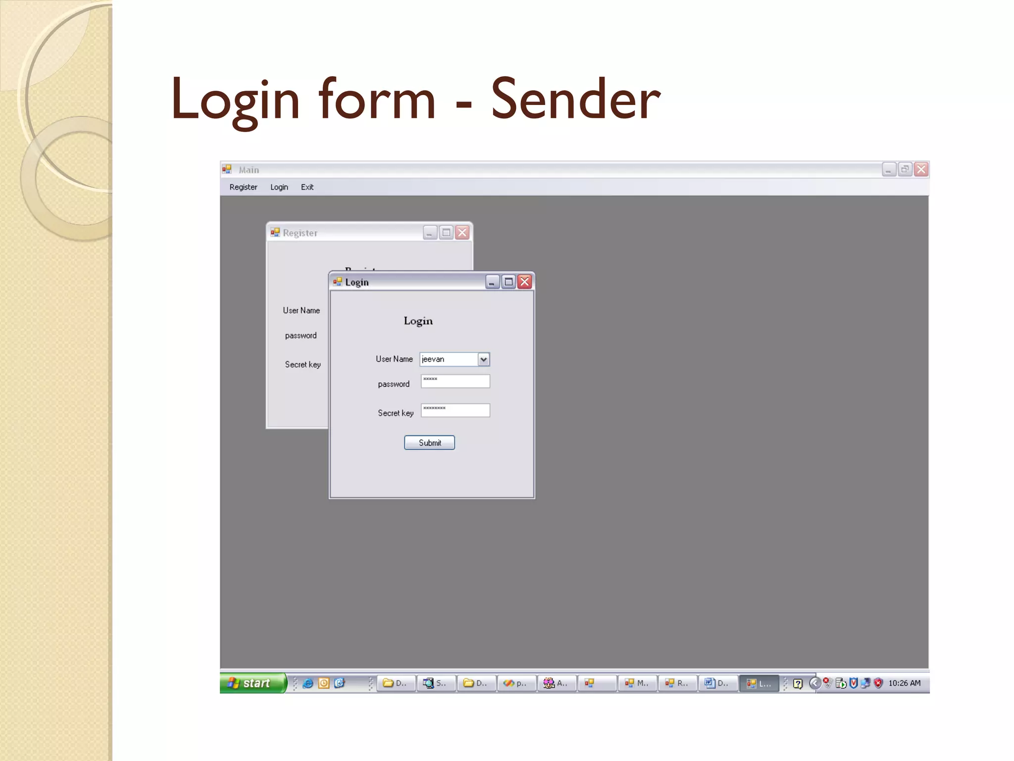 Login form - Sender

 