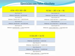 Ejercicios con Valor Absoluto
 
