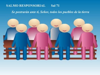 SALMO RESPONSORIAL Sal 71
Se postrarán ante ti, Señor, todos los pueblos de la tierra
 