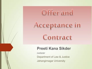 Preeti Kana Sikder
Lecturer
Department of Law & Justice
Jahangirnagar University
 