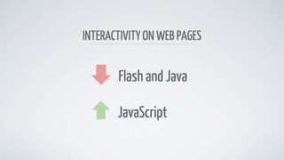 Flash and Java
JavaScript
INTERACTIVITYON WEB PAGES
 