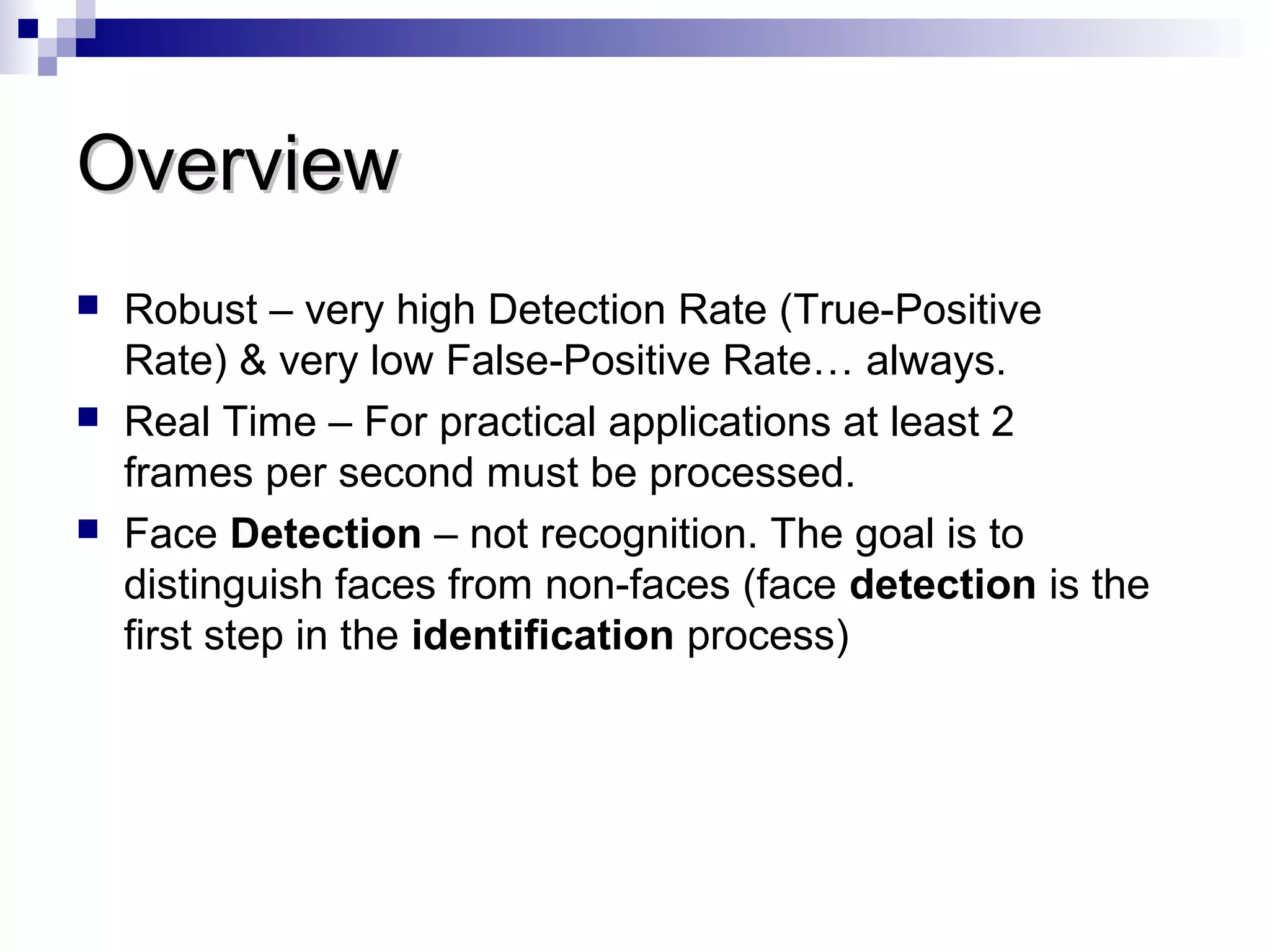Robust Real Time Face Detection | PPT