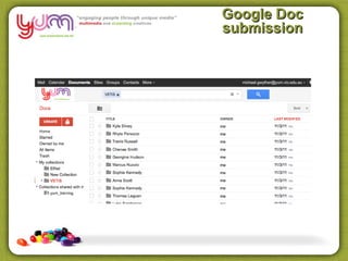 Google Doc
submission
 