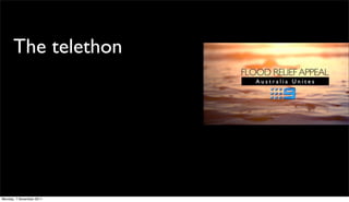 The telethon




Monday, 7 November 2011
 