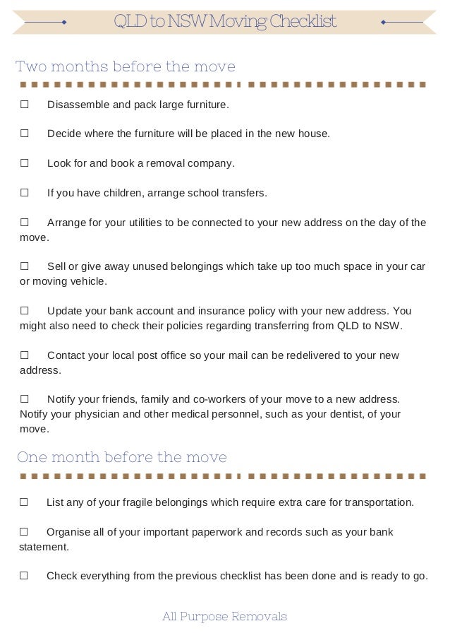 moving in checklist for house