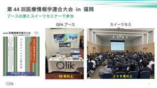 20
第 44 回医療情報学連合大会 in 福岡
ブース出展とスイーツセミナーで参加
Qlik ブース スイーツセミ
ナー
50 名以上 ２０ 0 名以上
 