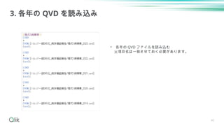 40
3. 各年の QVD を読み込み
• 各年の QVD ファイルを読み込む
※項目名は一致させておく必要があります。
 