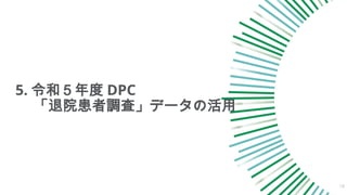 5. 令和５年度 DPC
「退院患者調査」データの活用
18
 