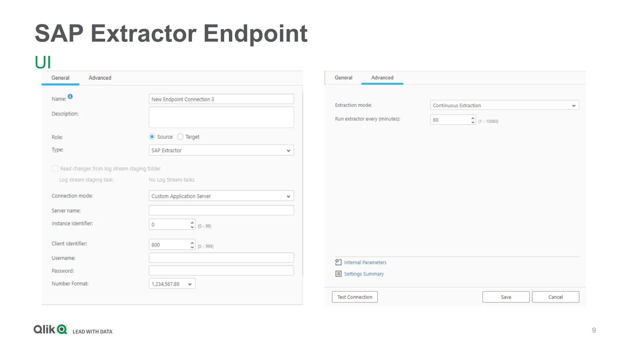 9
SAP Extractor Endpoint
UI