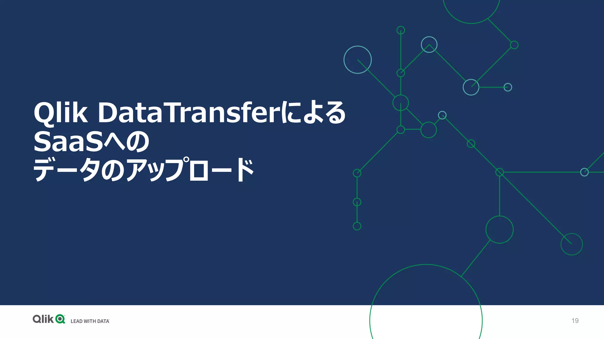 19
Qlik DataTransferによる
SaaSへの
データのアップロード
 