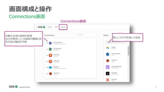 17
画面構成と操作
Connections画面
Connections画面
自動化全体の接続を管理
自分が使用している接続の種類と設
定内容の確認が可能
新しいコネクタを選んで追加
 