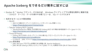 カンタン! Apache IcebergをDockerで試す ～MinIO + Iceberg REST Catalog + Trino ...
