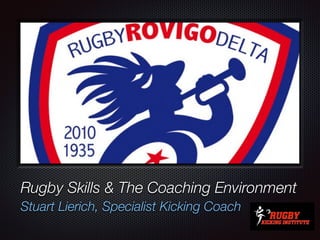 Text 
Rugby Skills & The Coaching Environment 
Stuart Lierich, Specialist Kicking Coach 
 