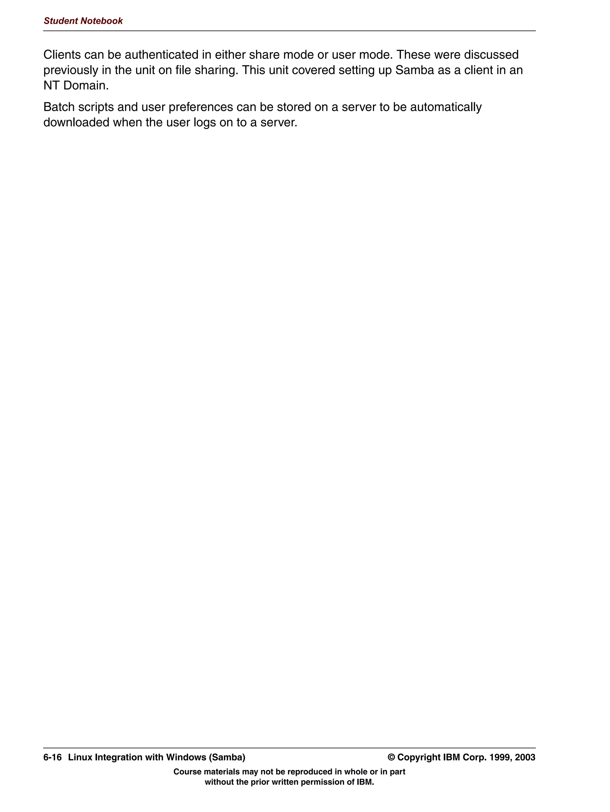 Student Notebook




     KHFNSRLQW
      :KLFK RI WKH IROORZLQJ LV 127 D JRRG UHDVRQ IRU VKDULQJ SULQWHUV
        EHWZHHQ ZRUNVWDWLRQV
       D ,W PD EH SRVVLEOH WR UHGXFH PDLQWHQDQFH FRVWV
       E RQILJXUDWLRQ FKDQJHV DQG XSGDWHV FDQ EH FHQWUDOL]HG
       F 3ULQWHU VKDULQJ VDYHV SDSHU DQG LWV ESURGXFWV
       G 7KHUH LV D SRWHQWLDO IRU D ZLGHU YDULHW RI SULQWHU WSHV
      6DPED FRQILJXUHG ZLWK SULQWLQJ OSUQJ 