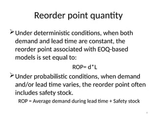 Comprehensive Inventory Control Models: EOQ, Reorder Points, and Safety ...
