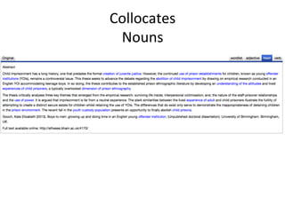 Collocates	
  
Nouns	
  
 