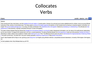 Collocates	
  
Verbs	
  
 