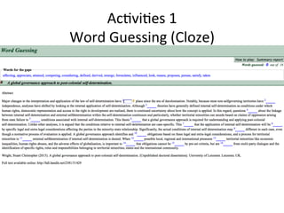 Ac6vi6es	
  1	
  
Word	
  Guessing	
  (Cloze)	
  
 