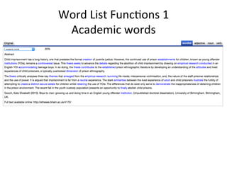Word	
  List	
  Func6ons	
  1	
  	
  
Academic	
  words	
  
 