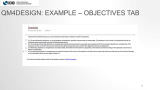 19
QM4DESIGN: EXAMPLE – OBJECTIVES TAB
 