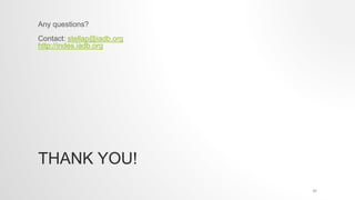 THANK YOU!
Any questions?
Contact: stellap@iadb.org
http://indes.iadb.org
31
 