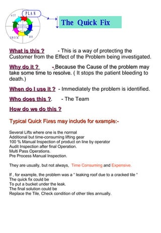 Quick Fix Guide QM-021-PDCA | PPT