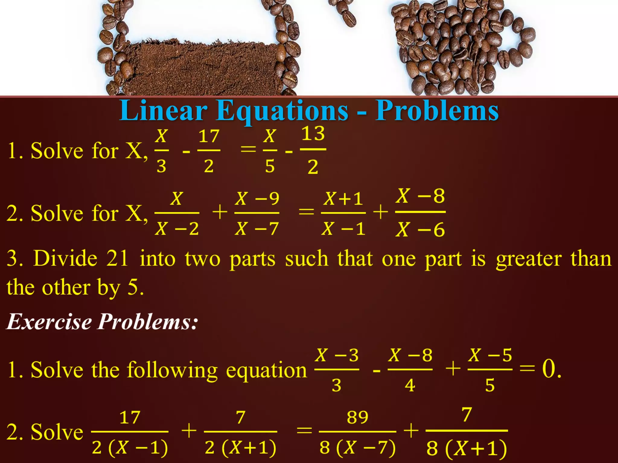Linear Equations - Problems
 