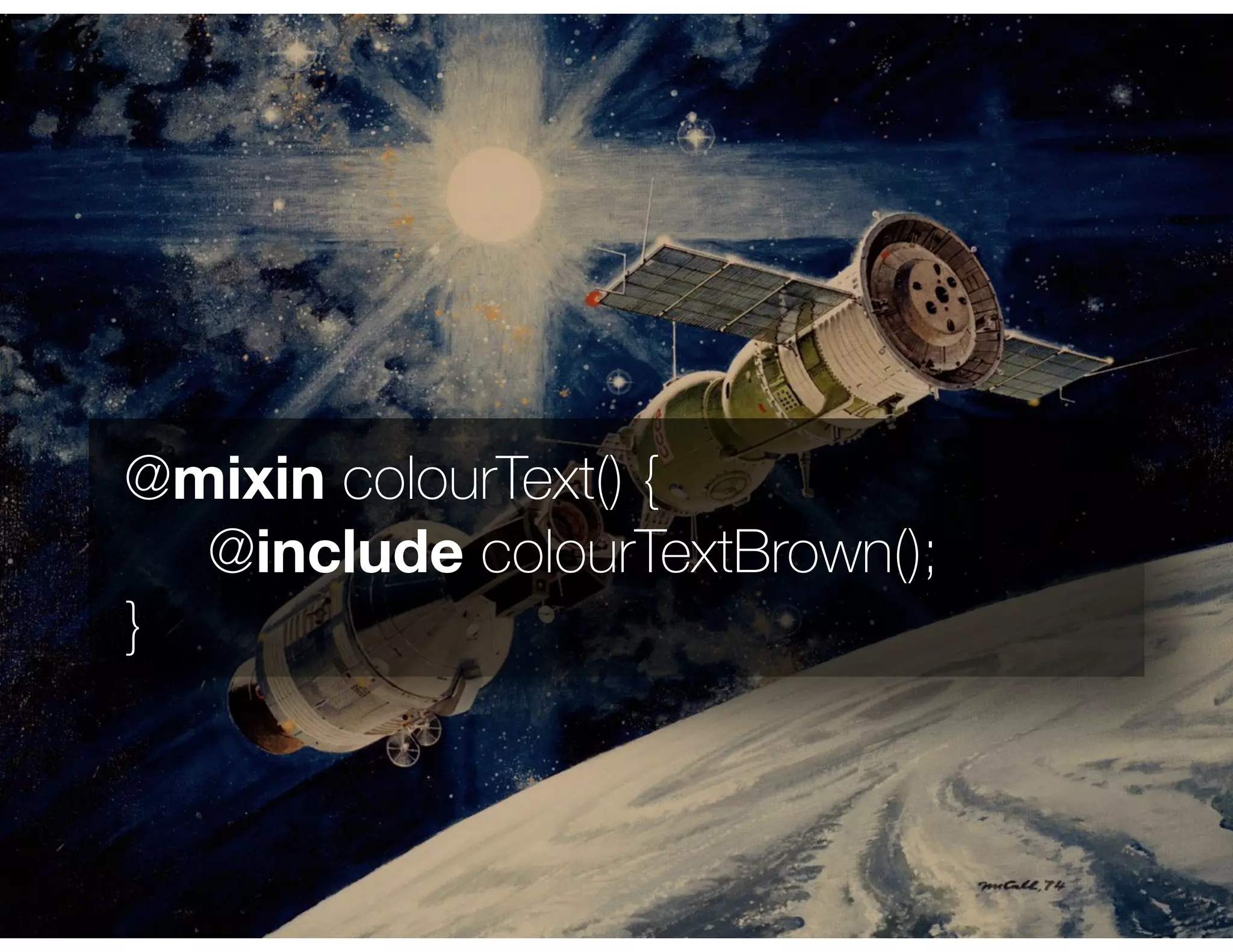@mixin colourText() { 
@include colourTextBrown(); 
}
 