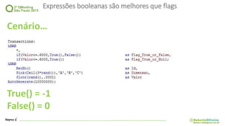 Expressões booleanas são melhores que flags
Cenário…
True() = -1
False() = 0
 