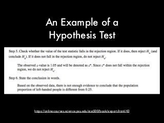 An Example of a
Hypothesis Test
https://onlinecourses.science.psu.edu/stat500/book/export/html/43
 