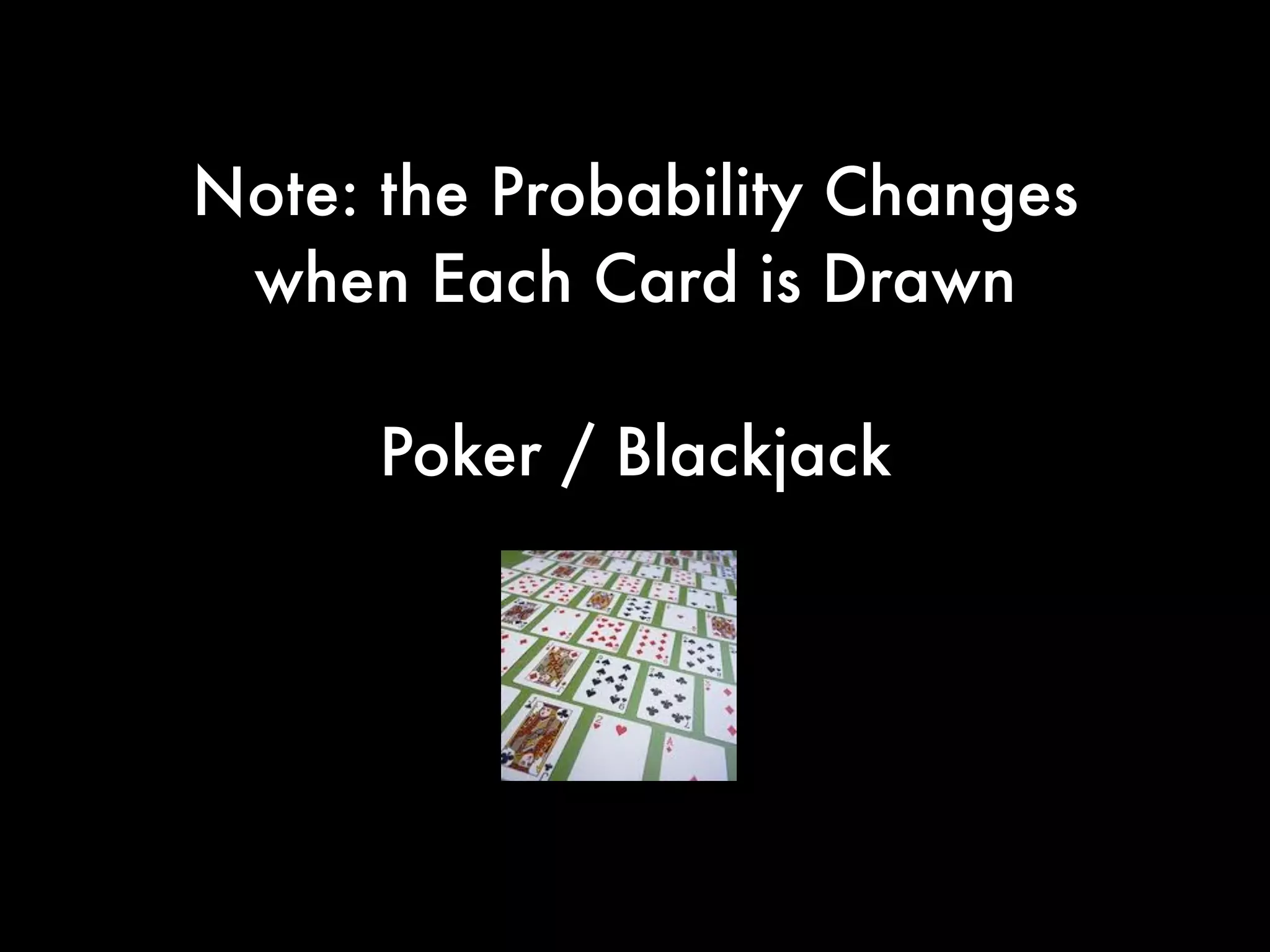 Basic Probability
With A Deck of Cards
 
