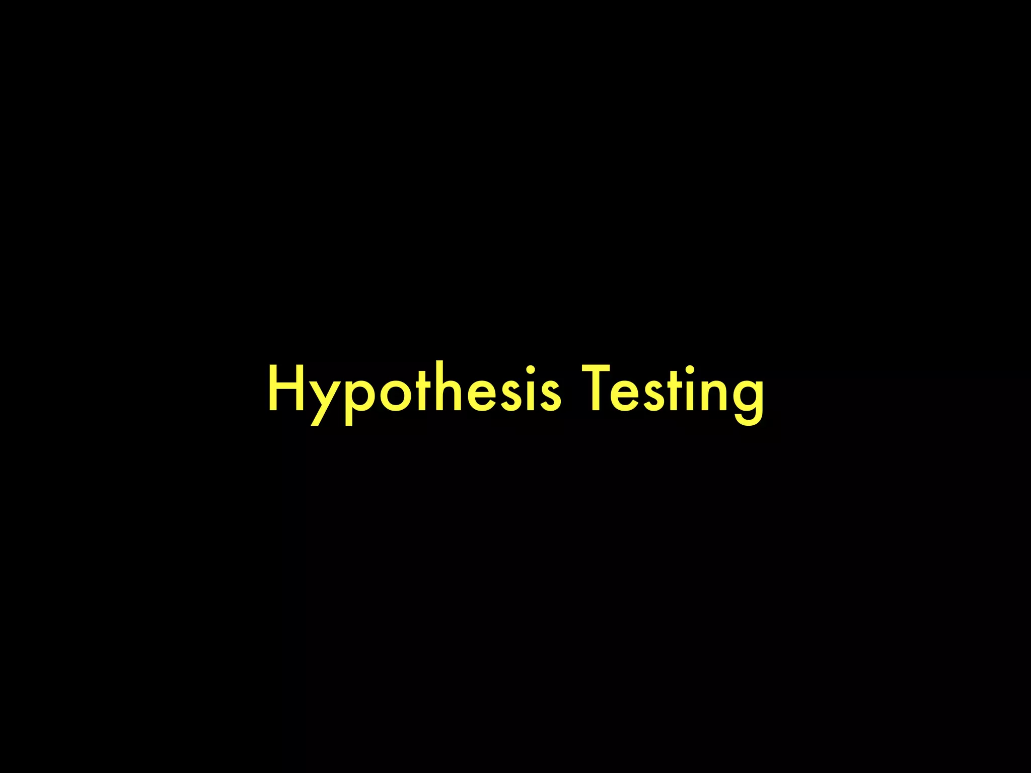 Hypothesis Testing
 