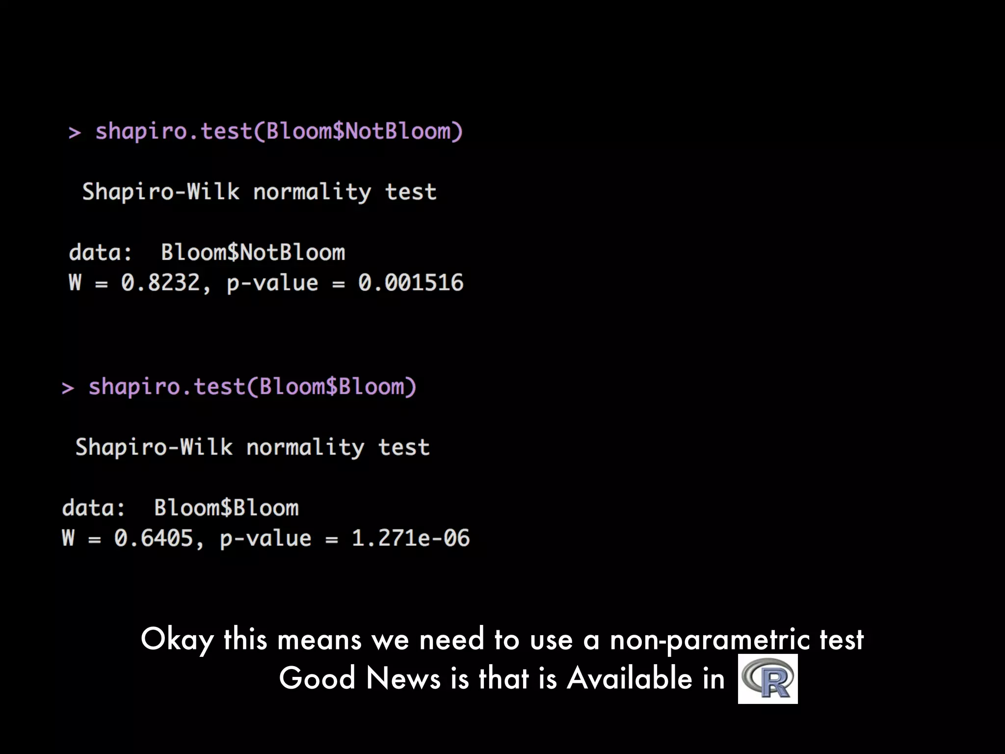 Okay this means we need to use a non-parametric test
Good News is that is Available in
 