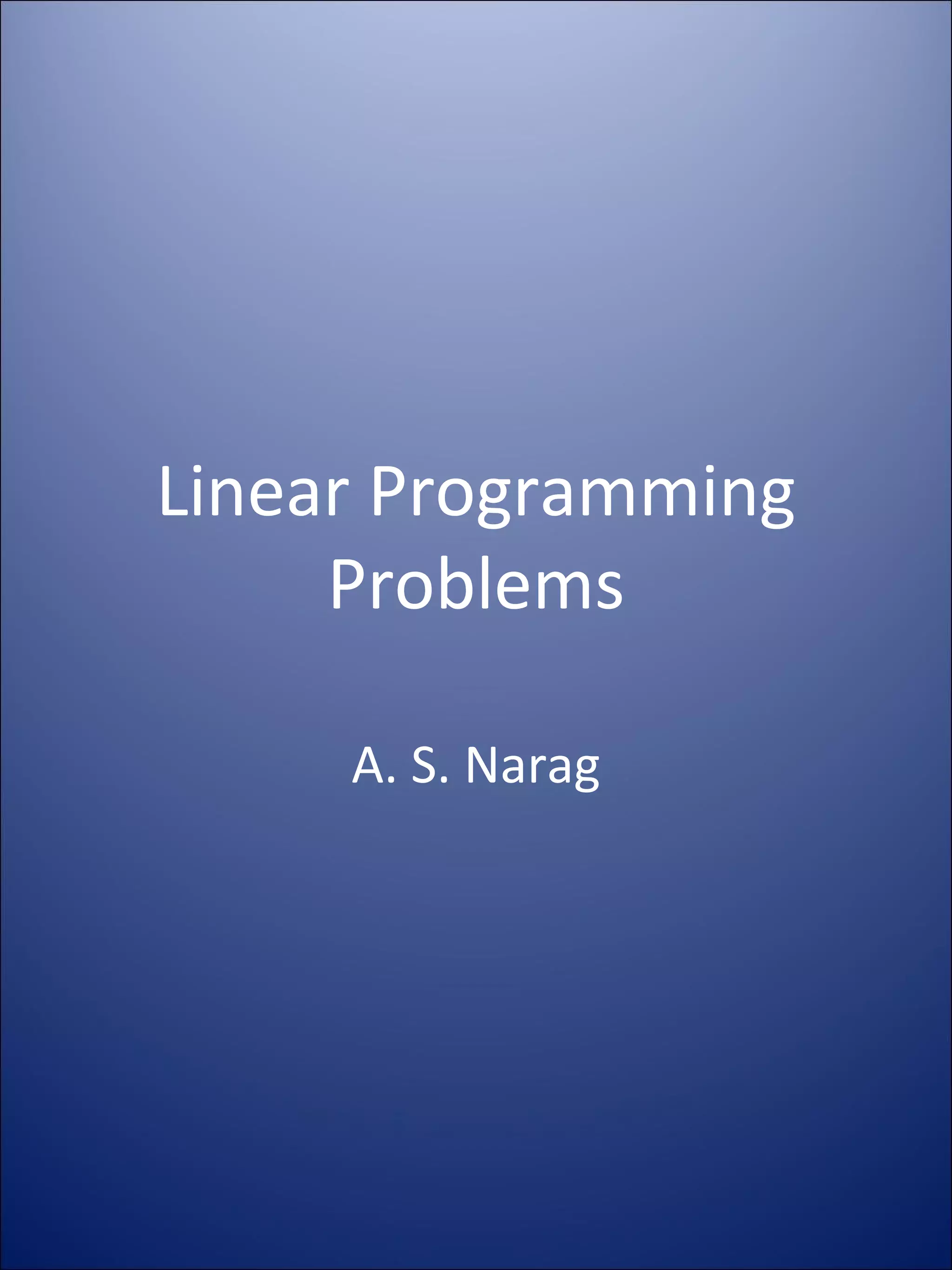 Qm linear programming problems a.s. narag | PPT