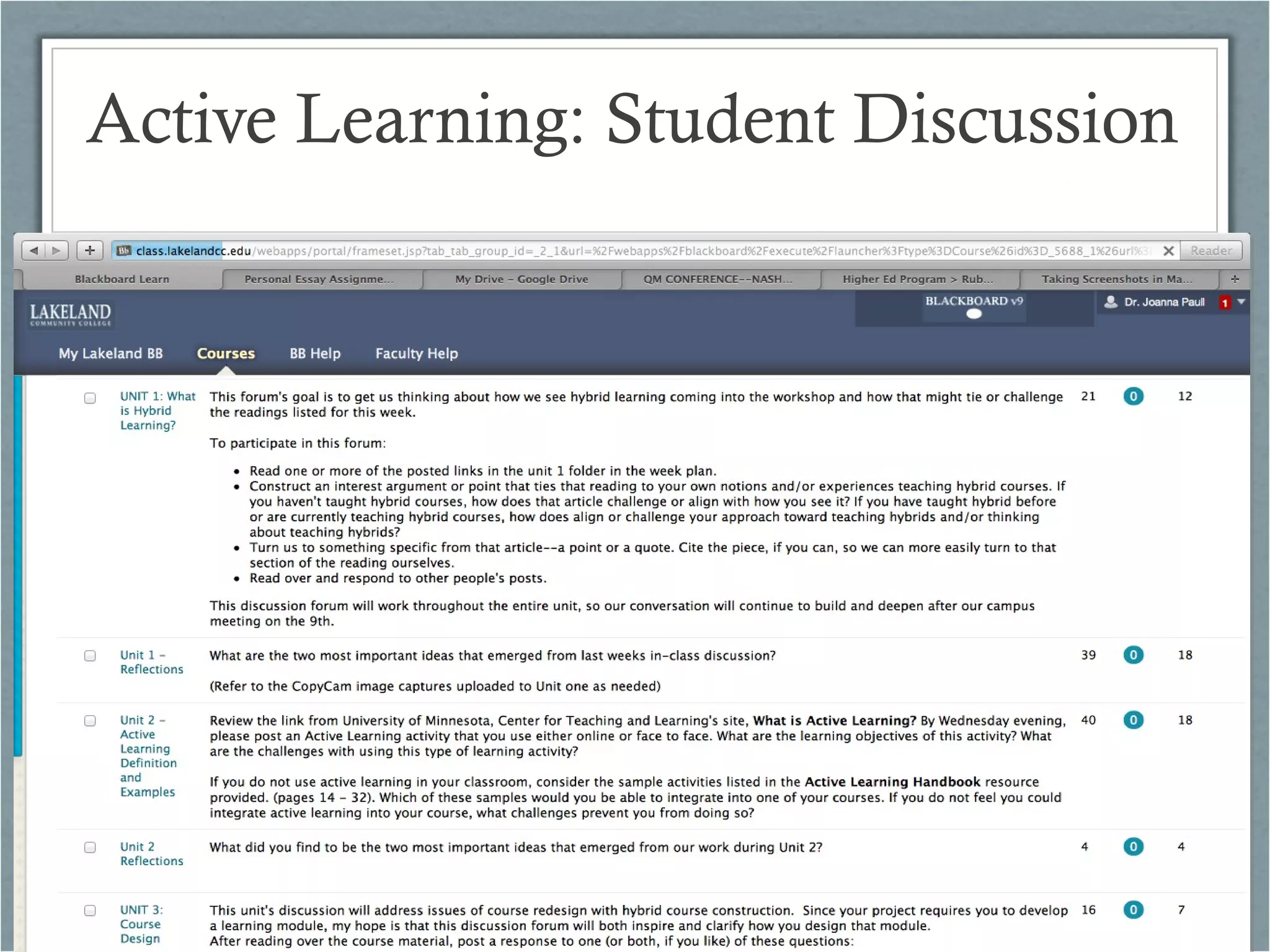 Active Learning: Student Discussion

 