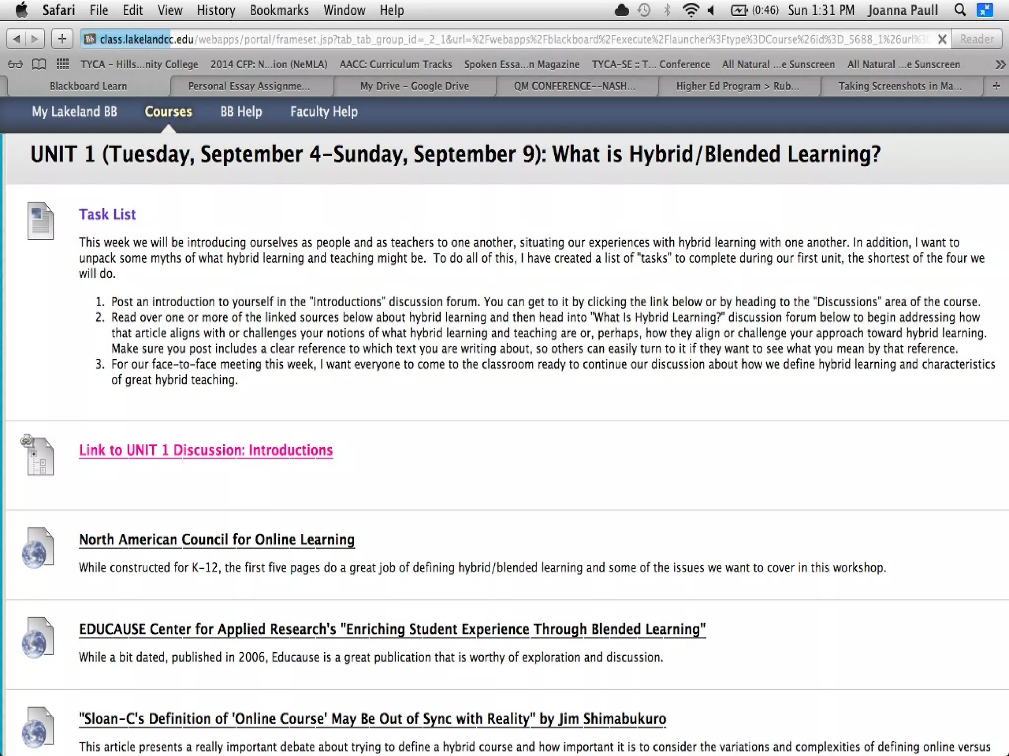 Ties to structure of course
screen shots to reflect navigation

 