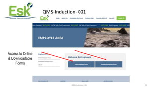 QMS-Induction- 001 21
QMS-Induction- 001
Access to Online
& Downloadable
Forms
 