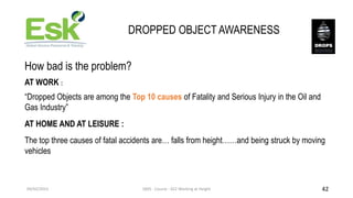 DROPPED OBJECT AWARENESS
How bad is the problem?
AT WORK :
“Dropped Objects are among the Top 10 causes of Fatality and Se...