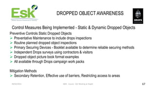 DROPPED OBJECT AWARENESS
Control Measures Being Implemented - Static & Dynamic Dropped Objects
09/02/2023 QMS - Course - 0...