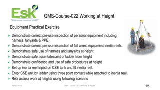 09/02/2023 QMS - Course - 022 Working at Height 99
QMS-Course-022 Working at Height
Equipment Practical Exercise
 Demonst...