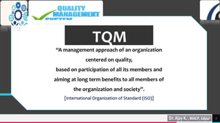 TREY
research
“A management approach of an organization
centered on quality,
based on participation of all its members and
aiming at long term benefits to all members of
the organization and society”.
[International Organization of Standard (ISO)]
7
TQM
 