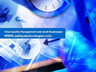 Total Quality Management and small Businesses WWW.aadityatechnologies.com  